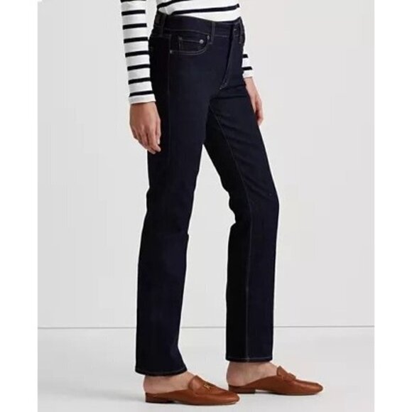 NWOT Ralph Lauren Dark Wash Classic Straight Leg Jeans 2 - Picture 2 of 7